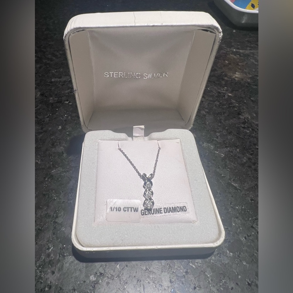 Sterling Sliver and Diamond Necklace